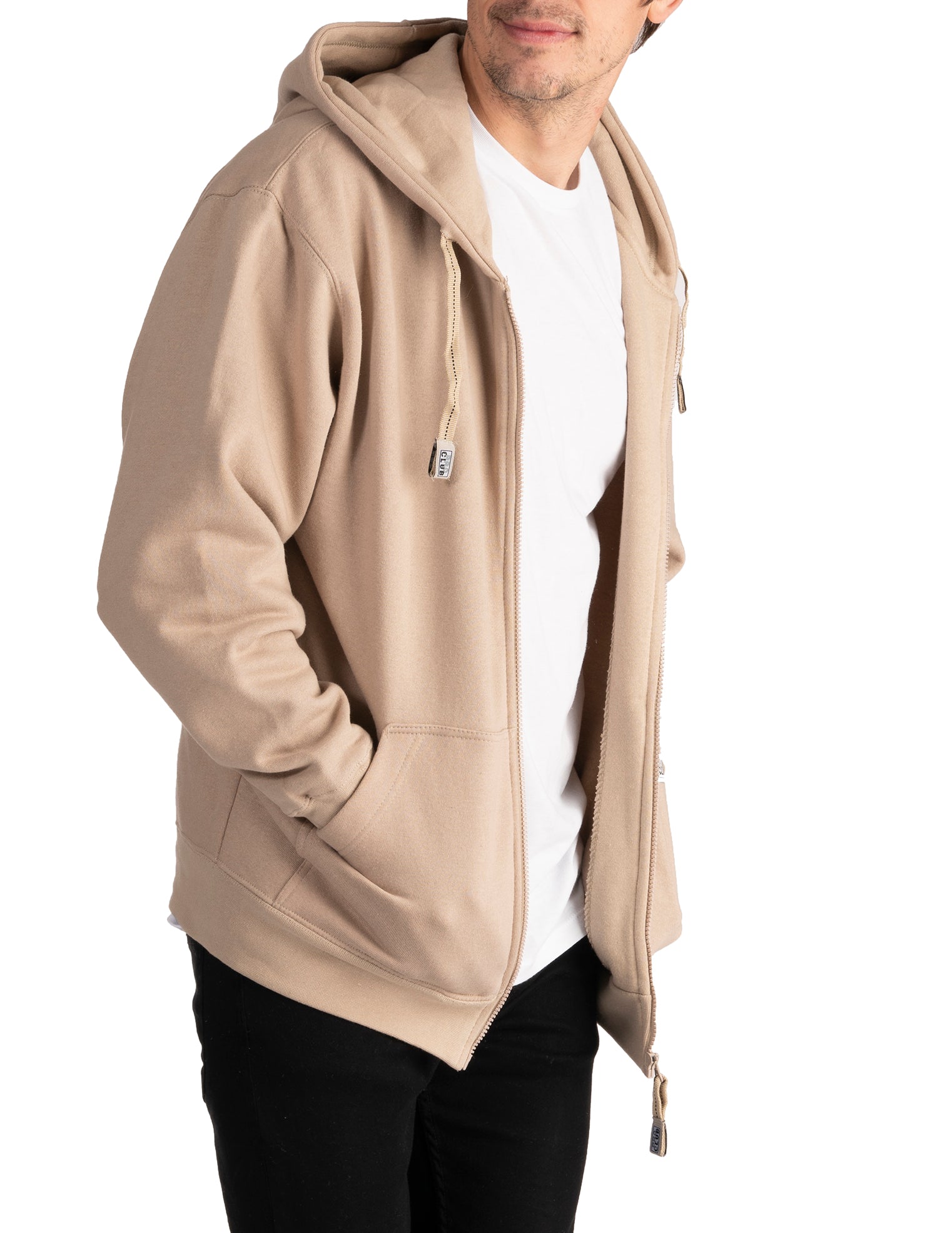 Mojave Apparel Pro Club Khaki Zip Hoodie Medium